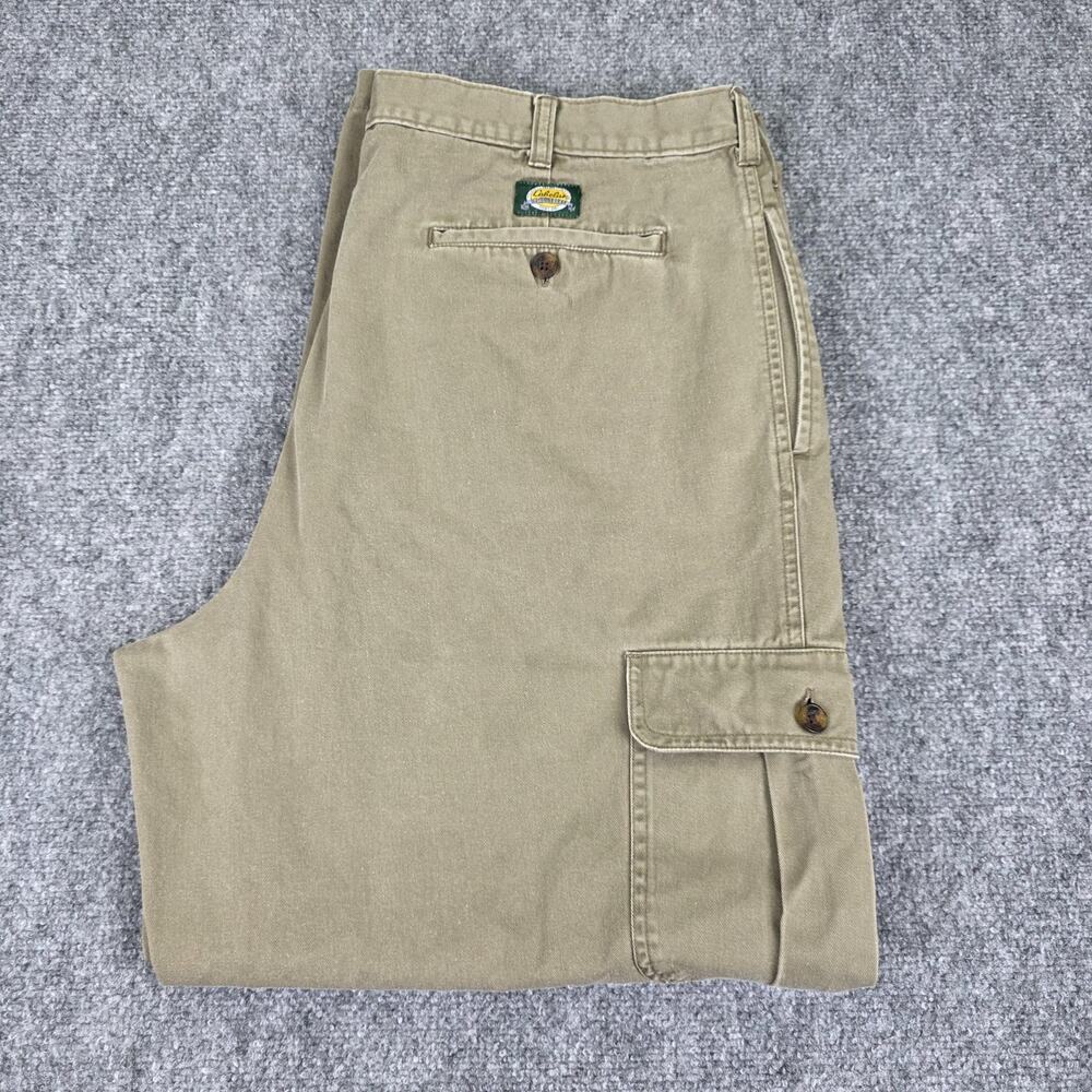 Cabelas Pants Mens 40 Beige Cargo Relaxed Fit Outdoor Casual Utility Workwear